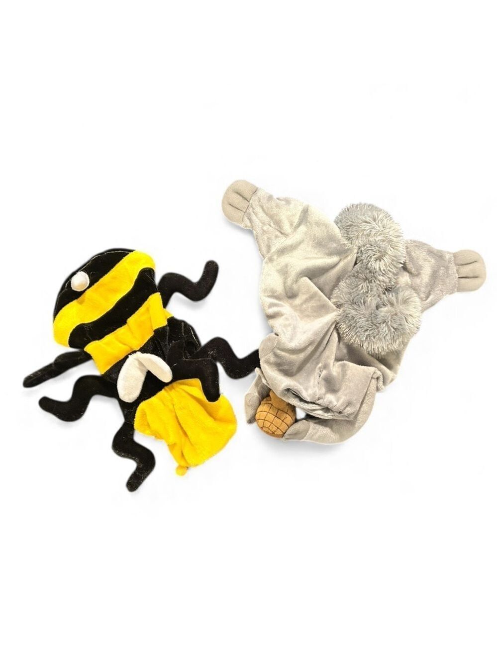 2 Dog Halloween Costumes Bumble Bee Squirrel Size Small VGC